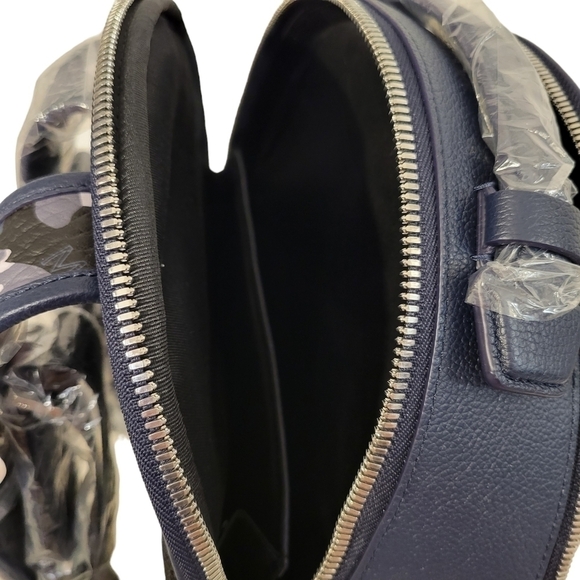 New MCM Blue & Black Camo Print Leather Stark Backpack main image 7